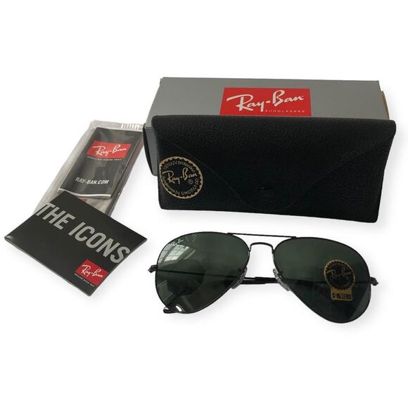 Ray-Ban Aviator Classic Sunglasses RB3025 Black Frame - Picture 1 of 8